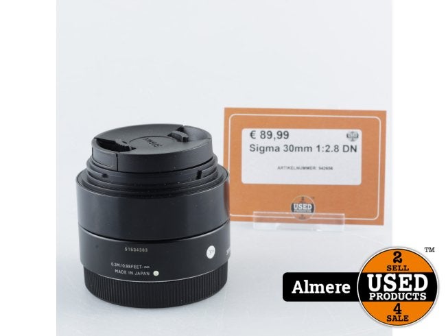Sigma 30mm 1:2.8 DN, Sigma, Zo goed als nieuw, https://www.sigma-global.com/en/contact/, 2-4-16 Kurigi, Asao-ku, Kawasaki-shi, Kanagawa 215-8530, Japan