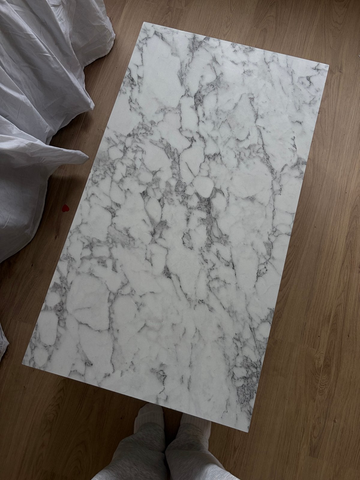 Westwing Salontafel marmerlook - 90x40x50 cm, Huis en Inrichting, Ophalen, Overige materialen, Gebruikt, 50 tot 100 cm