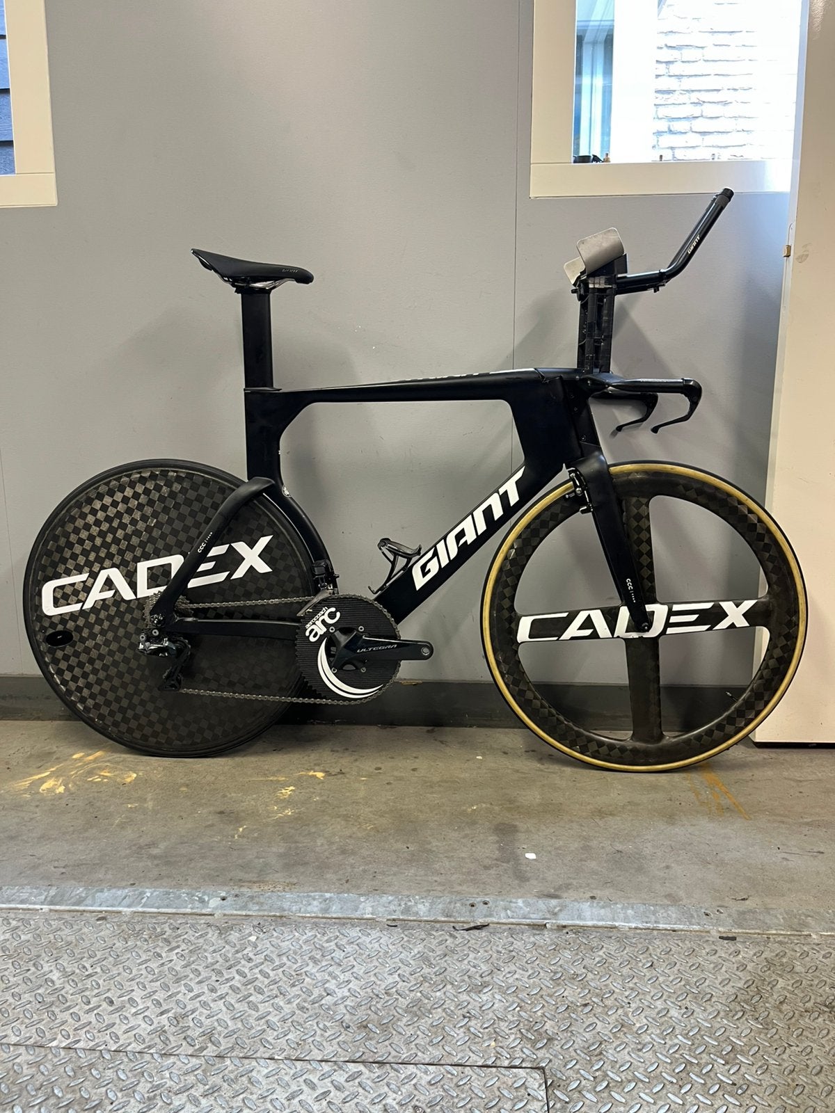 Giant Trinity tijdritfiets, dura ace di2, + extra set wielen, Fietsen en Brommers, Fietsen | Racefietsen, Ophalen, 28 inch, Gebruikt
