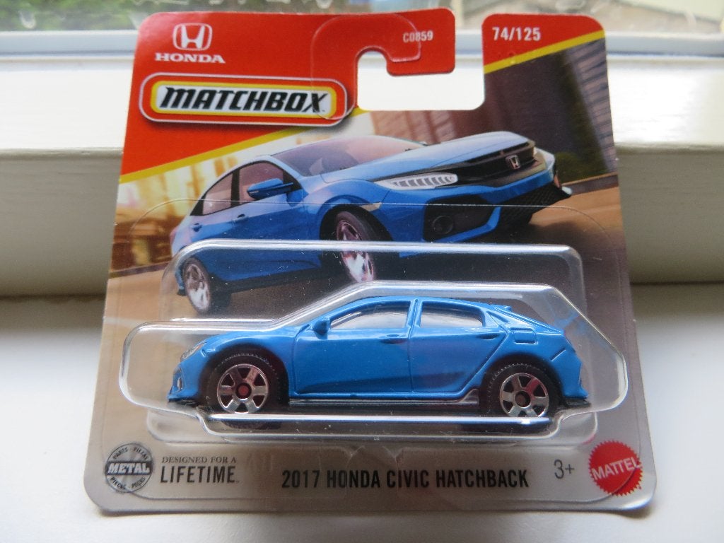 Matchbox Honda Civic Hatchback 2017 blauw , Ophalen of Verzenden, Nieuw, Auto