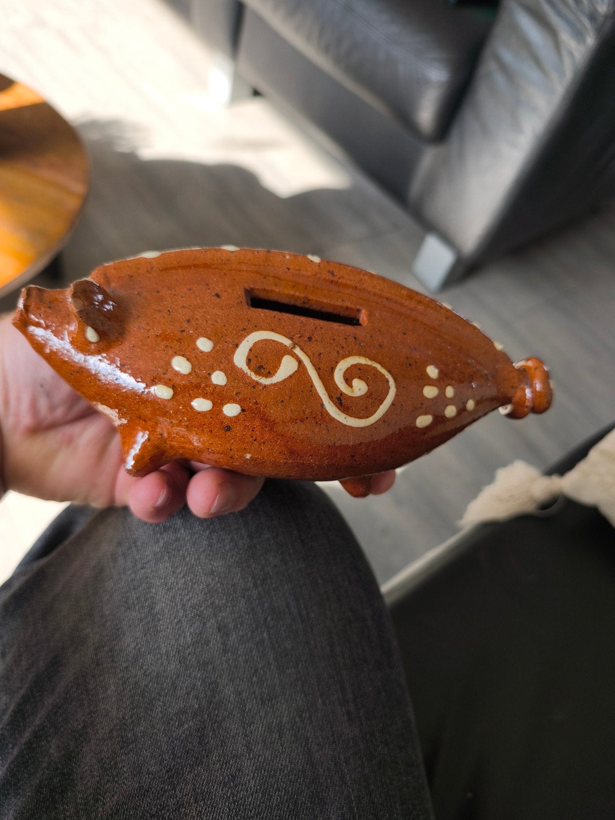 Workumer ringeloor aardewerk Fries spaarvarken, Antiek en Kunst, Ophalen of Verzenden