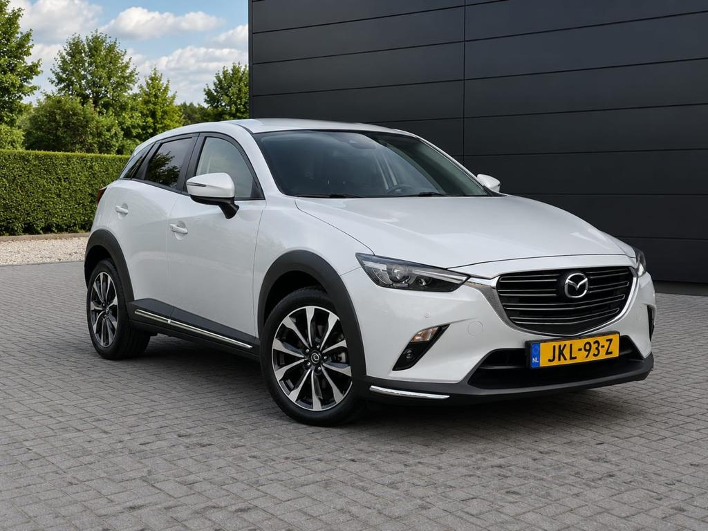 Mazda CX-3 2.0 Skyactiv-g 120pk 2019 Wit/Parelmoer, Auto's, 1998 cc, 625 kg, 4 cilinders, Leder en Stof