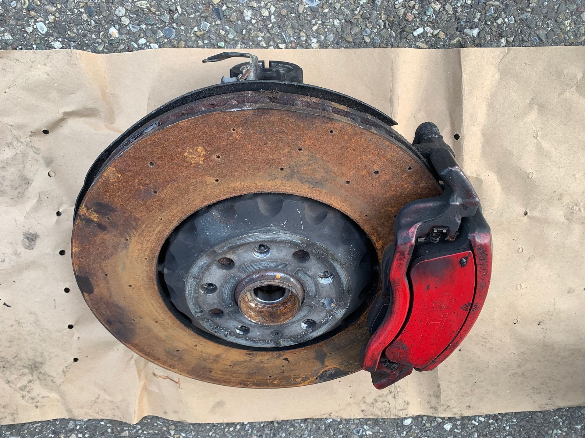 wielnaaf fusee Rechts vw golf 8 GTI 2020-2025 5WA407258B, Gebruikt, -, Volkswagen, -