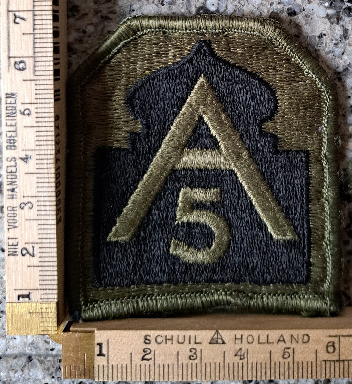 schouderembleem Amerikaanse Vijfde Leger patch, Verzamelen, Militaria | Algemeen, Landmacht, Embleem of Badge, Amerika, Ophalen of Verzenden