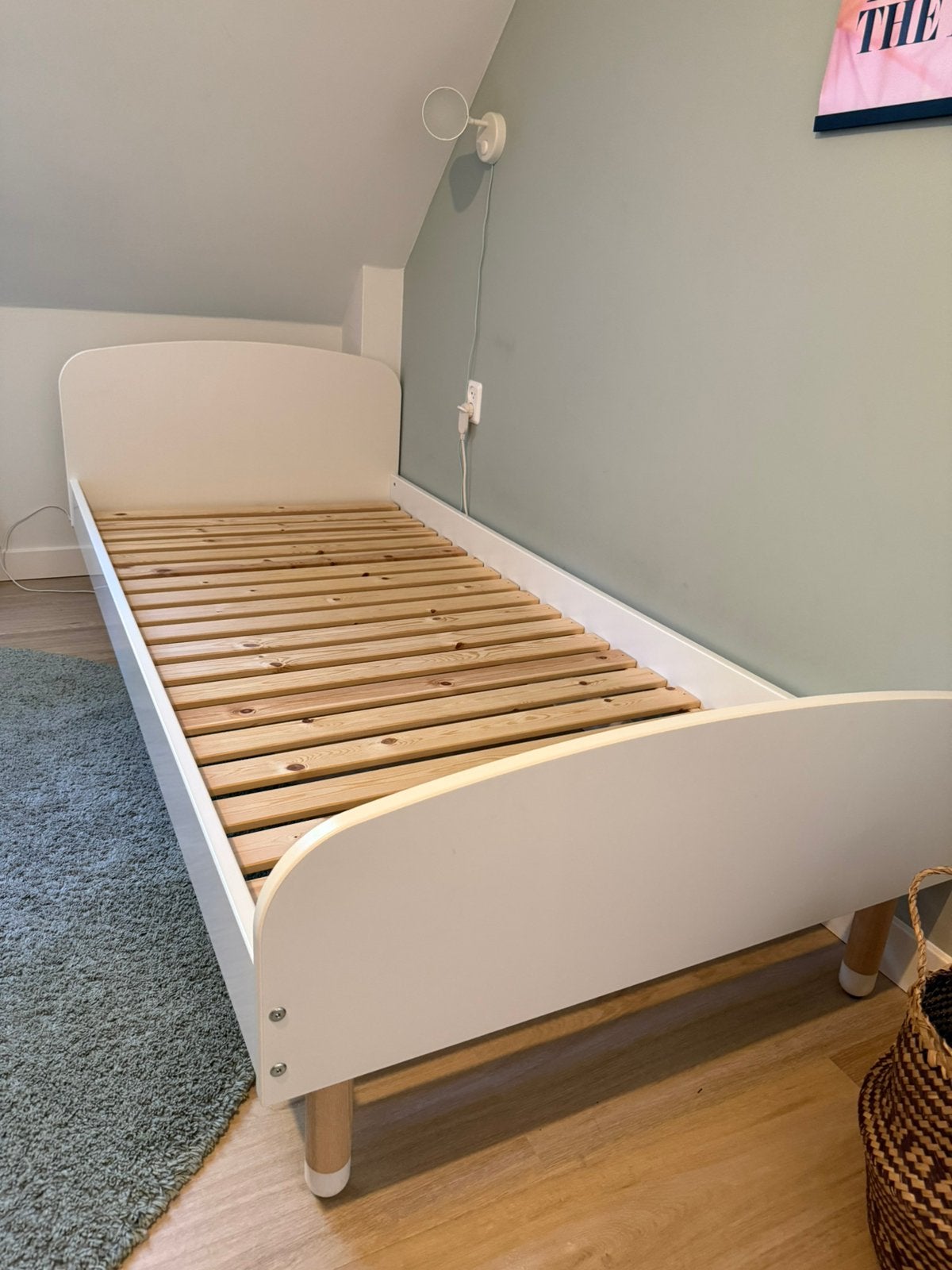 Flexa play bed wit 90x200, Ophalen, 90 cm, Eenpersoons, Wit