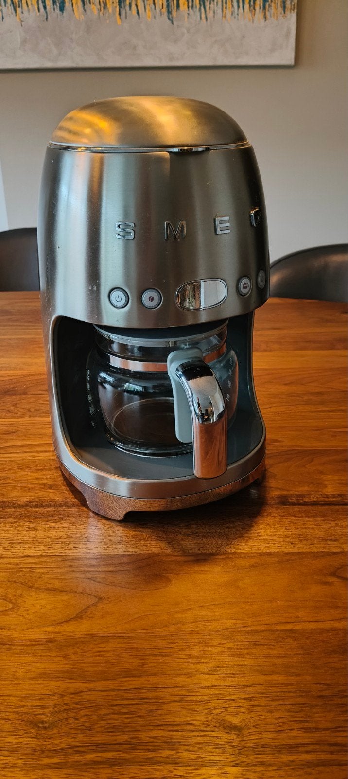 Rvs Smeg koffiezetapparaat met filter, Ophalen of Verzenden, Zo goed als nieuw, Overige merken, Koffiekan