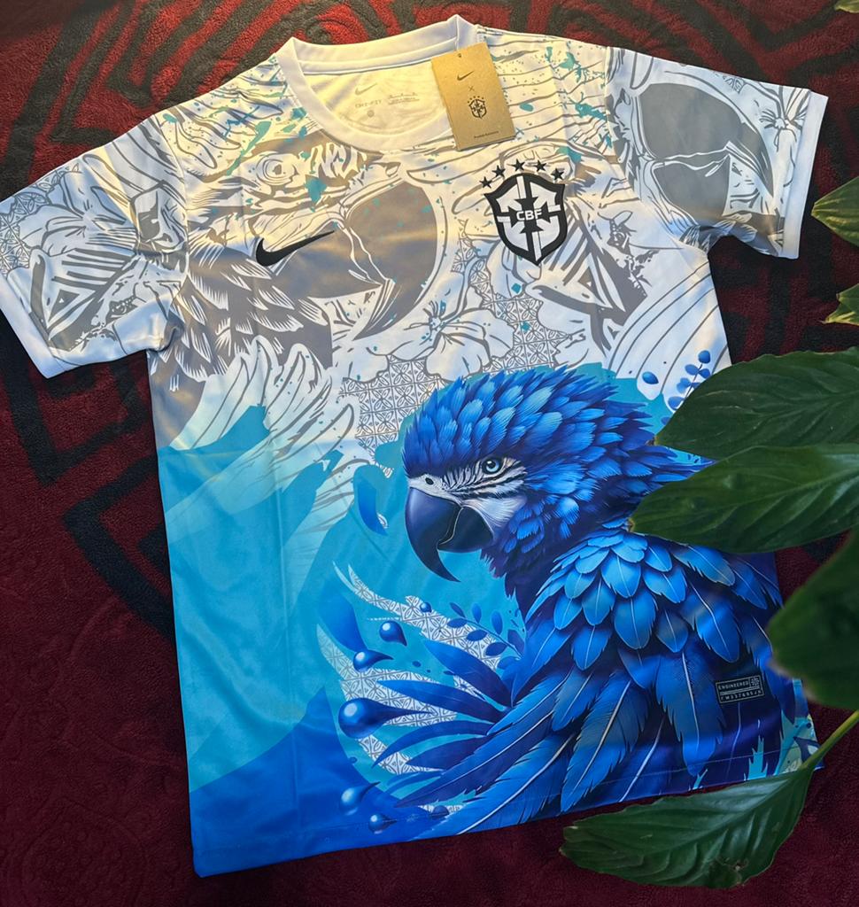 Voetbalshirt Brazilië Papegaai Design/Real Madrid/jaguar, Nieuw, Overige maten, Voetbal, Verzenden
