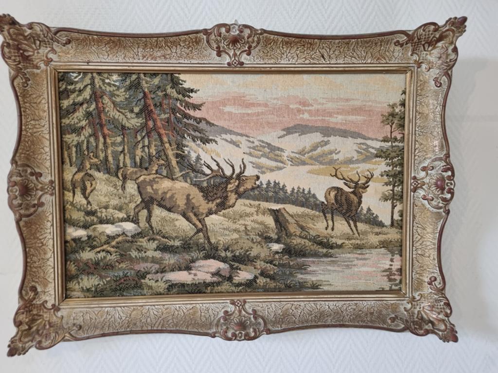 Geborduurd schilderij in lijst., Ophalen