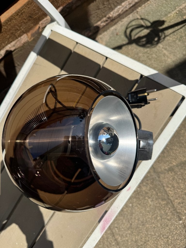 Raak | Globe | Gerestaureerd | Smoke | Vintage lamp | BLF, Met schakelaar, Zo goed als nieuw, Vintage, Overige kleuren