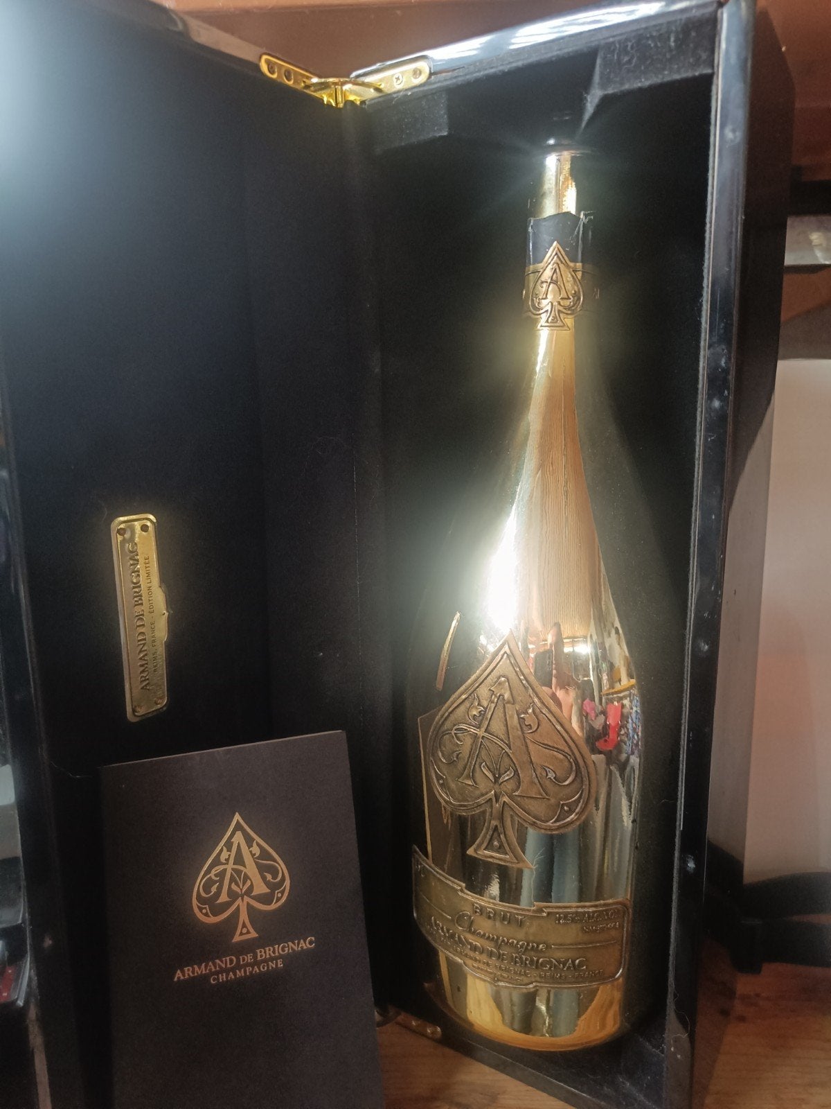 Armand de Brignac 1,5L Magnum Fles + Luxe Kist Ace of Spade, Ophalen, Nieuw, Frankrijk, Champagne