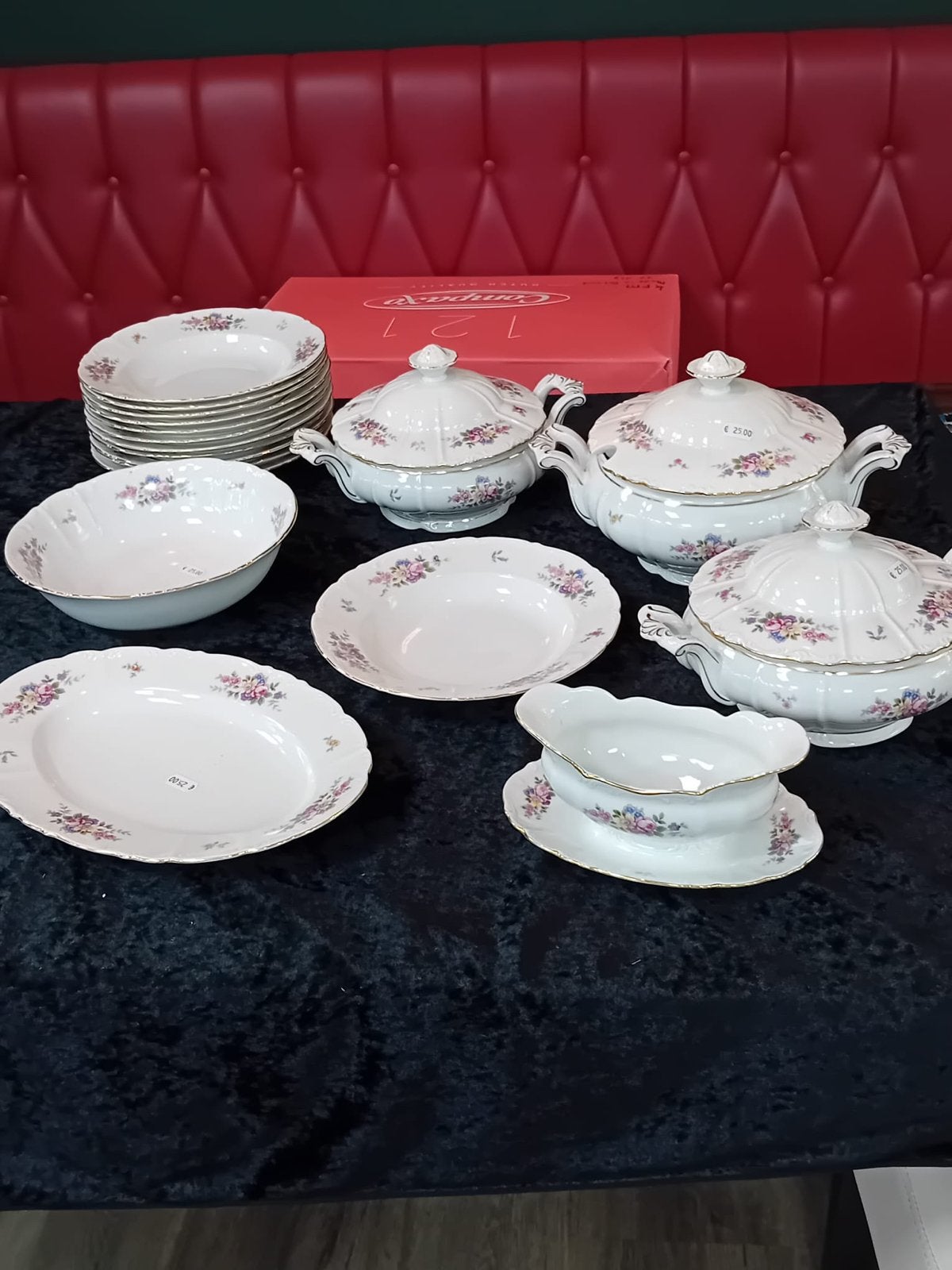 Vintage MZ Czechoslovakia Servies met Bloemmotief 18 delig, Ophalen