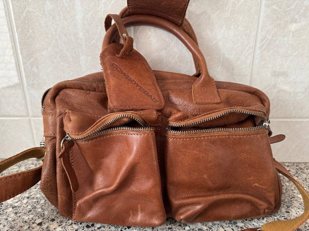 tas cowboys bag, Ophalen, Gebruikt, Bruin, Handtas