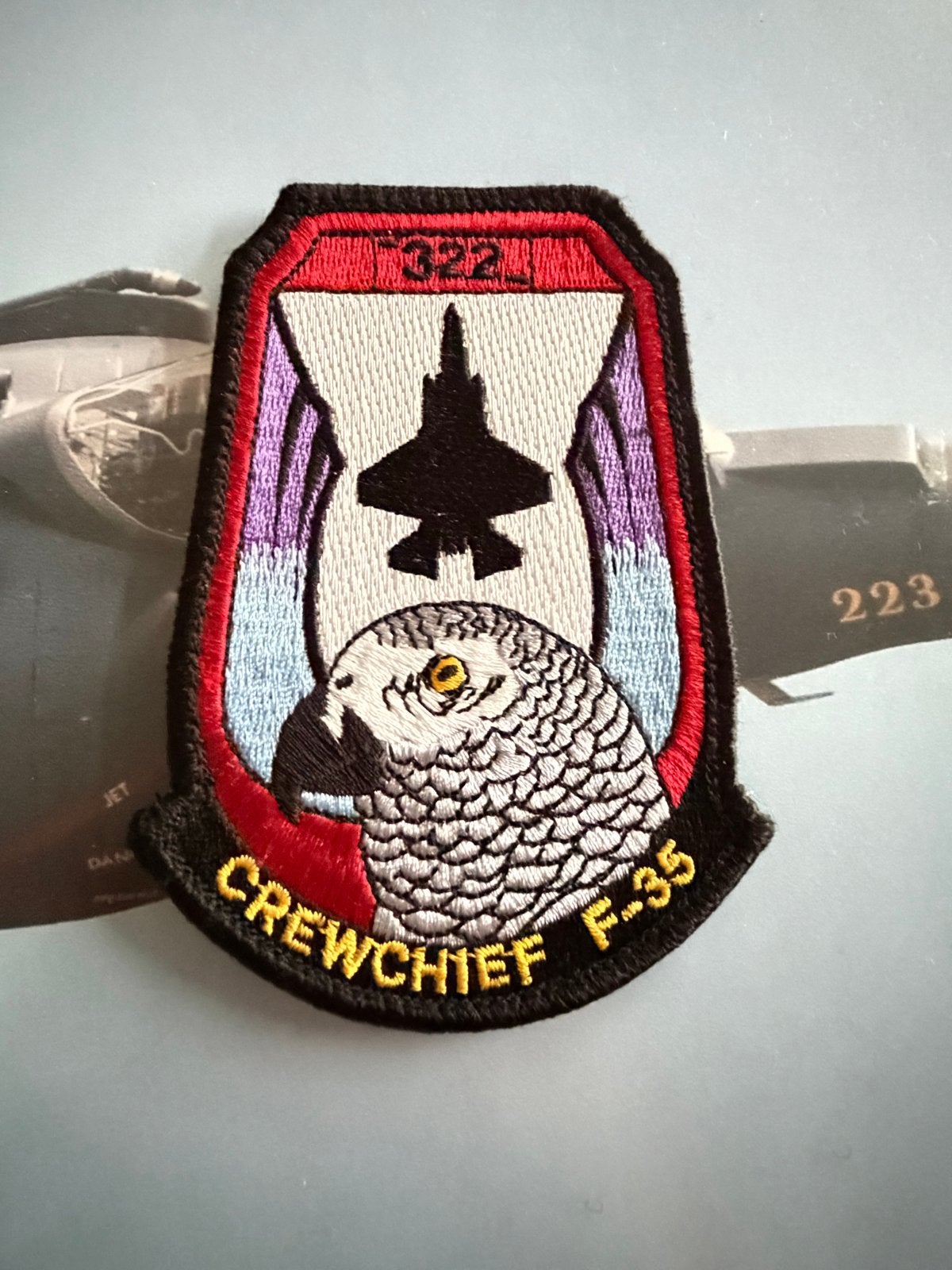 F-35 Crewchief 322 Squadron Patch Rnlaf, Verzamelen, Ophalen of Verzenden, Luchtmacht, Nederland, Embleem of Badge