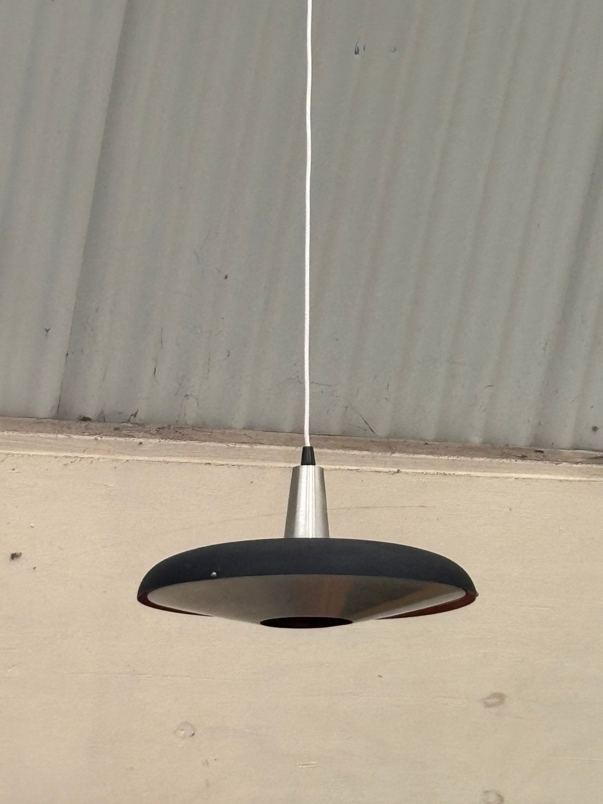 Vintage metalen hanglamp, Ophalen, Gebruikt, Metaal