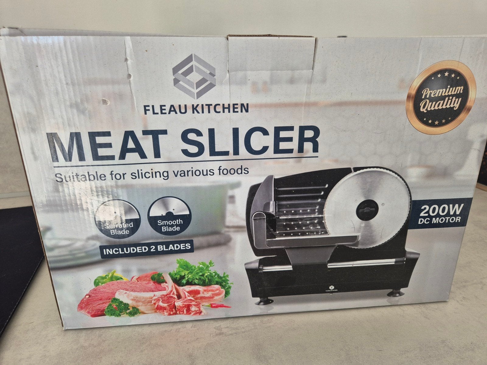 Nieuwe Fleau Kitchen Vlees Snijmachine - 200W DC Motor, Ophalen, Nieuw