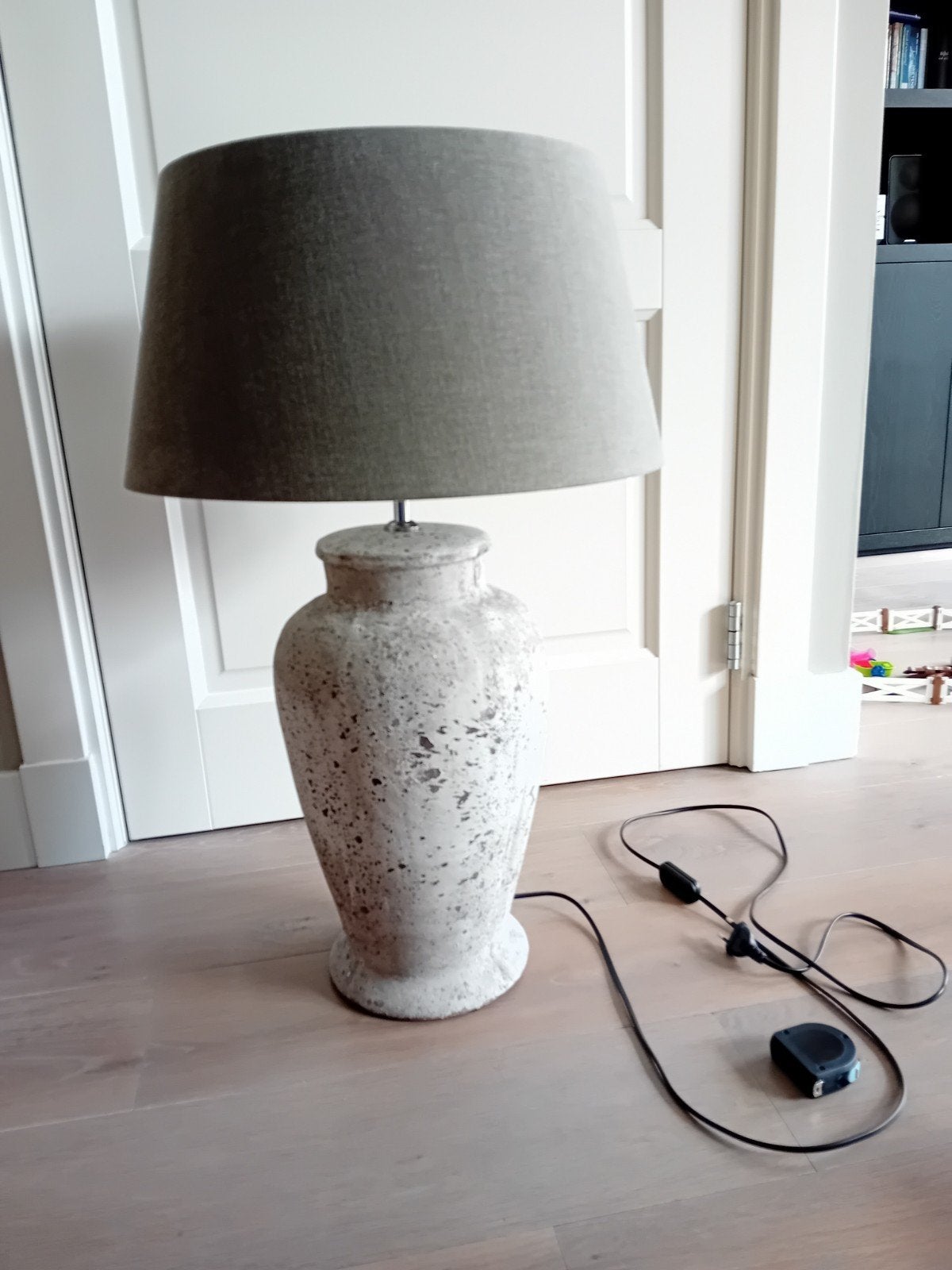Moet weg, mooie kruiklamp met kap!, Huis en Inrichting, Grijs, Ophalen, Zo goed als nieuw, E27 (groot)