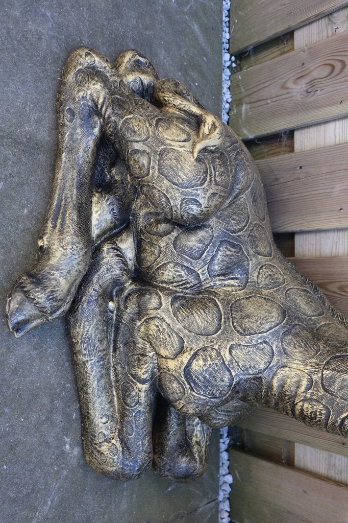Giraffe beeld goud 79 cm | Tuinbeeld & woondecoratie, -, -, Nieuw, Kunststof