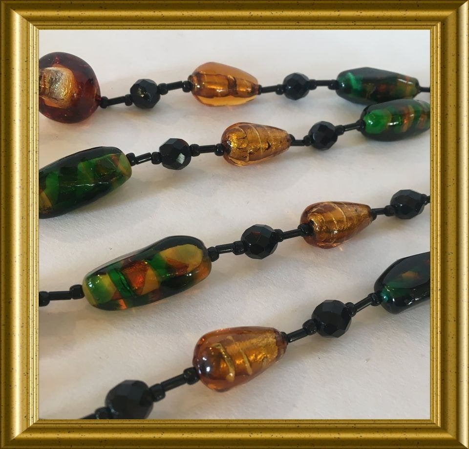 Vintage ketting met glazen kralen, Ophalen of Verzenden, Overige materialen, Ketting