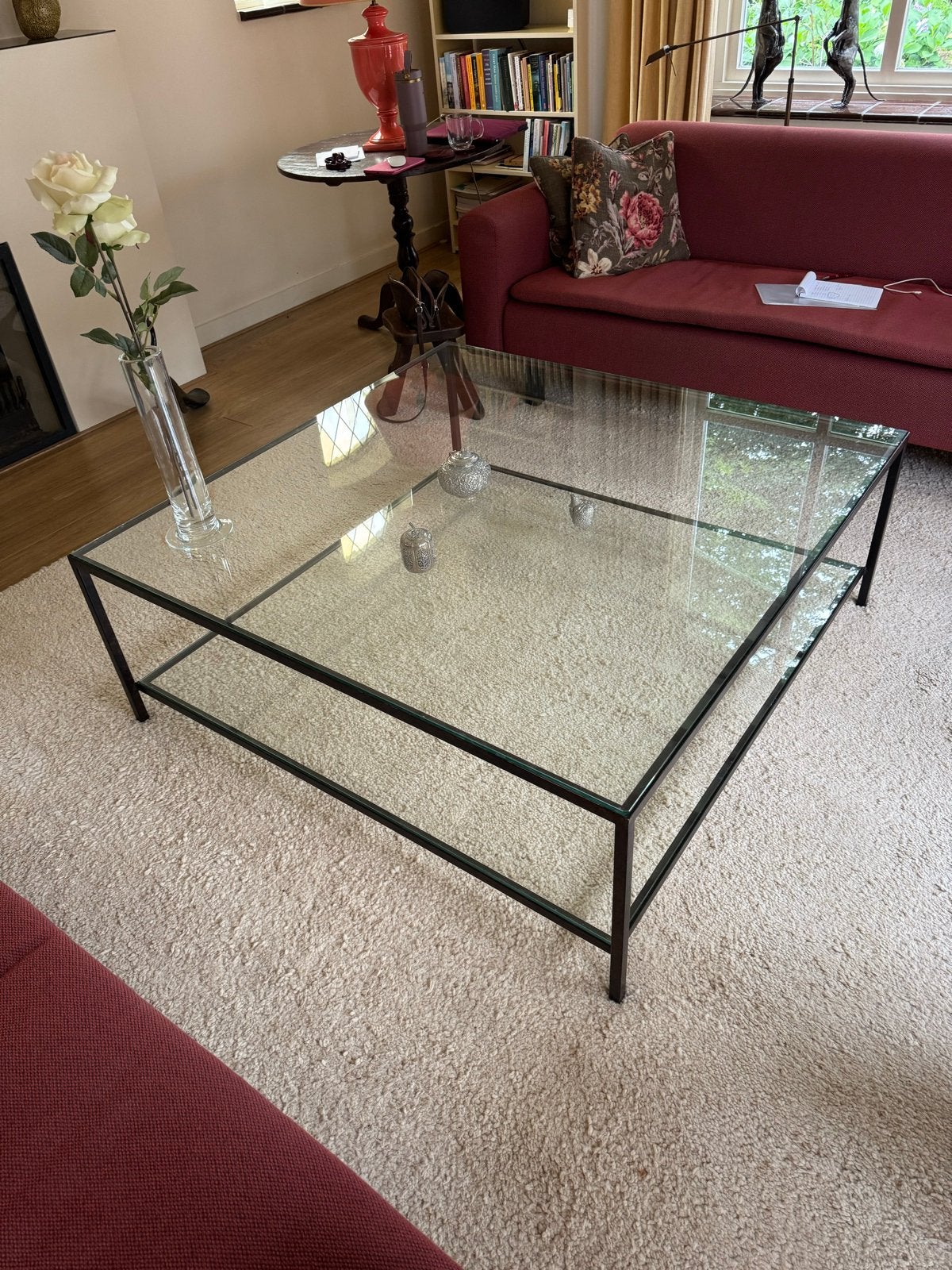 Design salontafel 120x120 cm, Gebruikt, 100 tot 150 cm, Vierkant, Ophalen of Verzenden