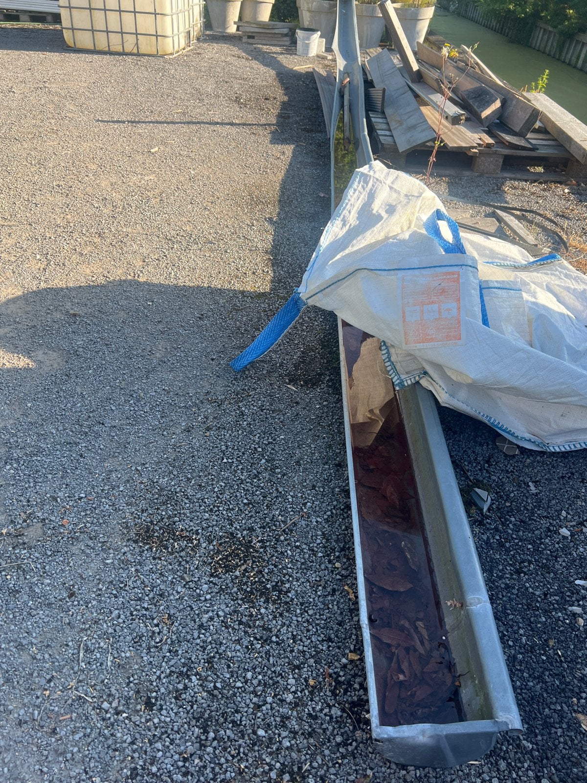 Zinken dakgoot - 12 meter, Gebruikt, 6 meter of meer, Ophalen of Verzenden, Zink