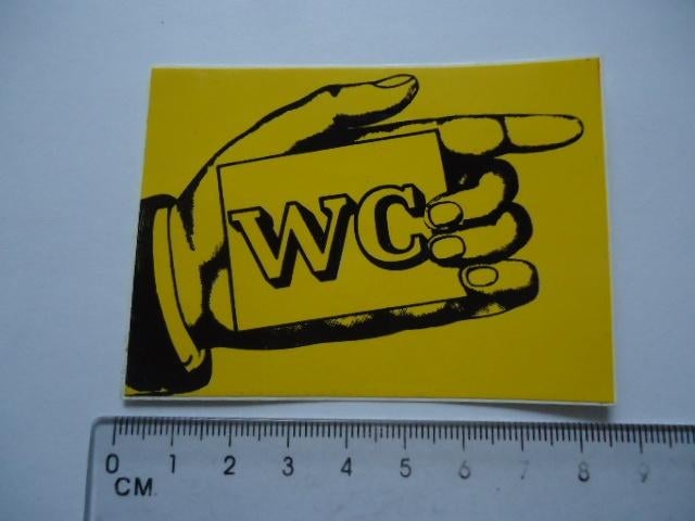 sticker oud WC TOILET Horeca cafe bar vintage retro disco, Verzenden, Zo goed als nieuw, Bedrijf of Vereniging