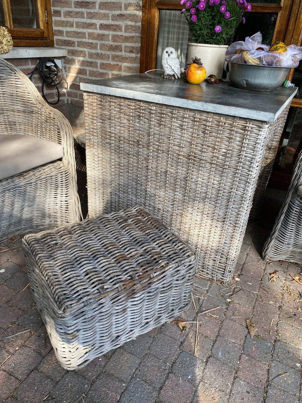 Rotan tuinset, Ophalen, Gebruikt, Rotan, Bank