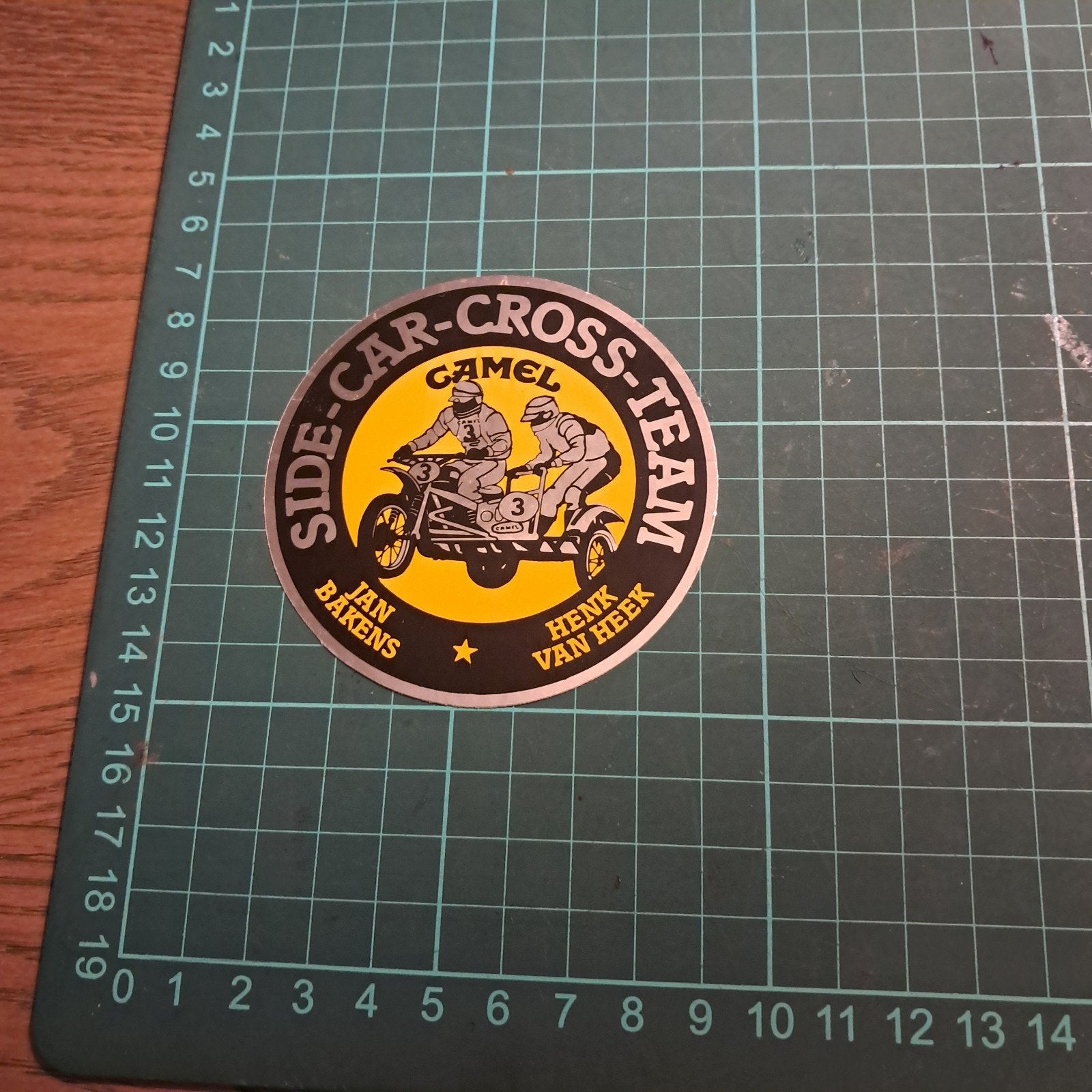 Vintage Camel Side-Car Cross-Team Sticker Jaren 80, Ophalen of Verzenden, Gebruikt, Auto of Motor