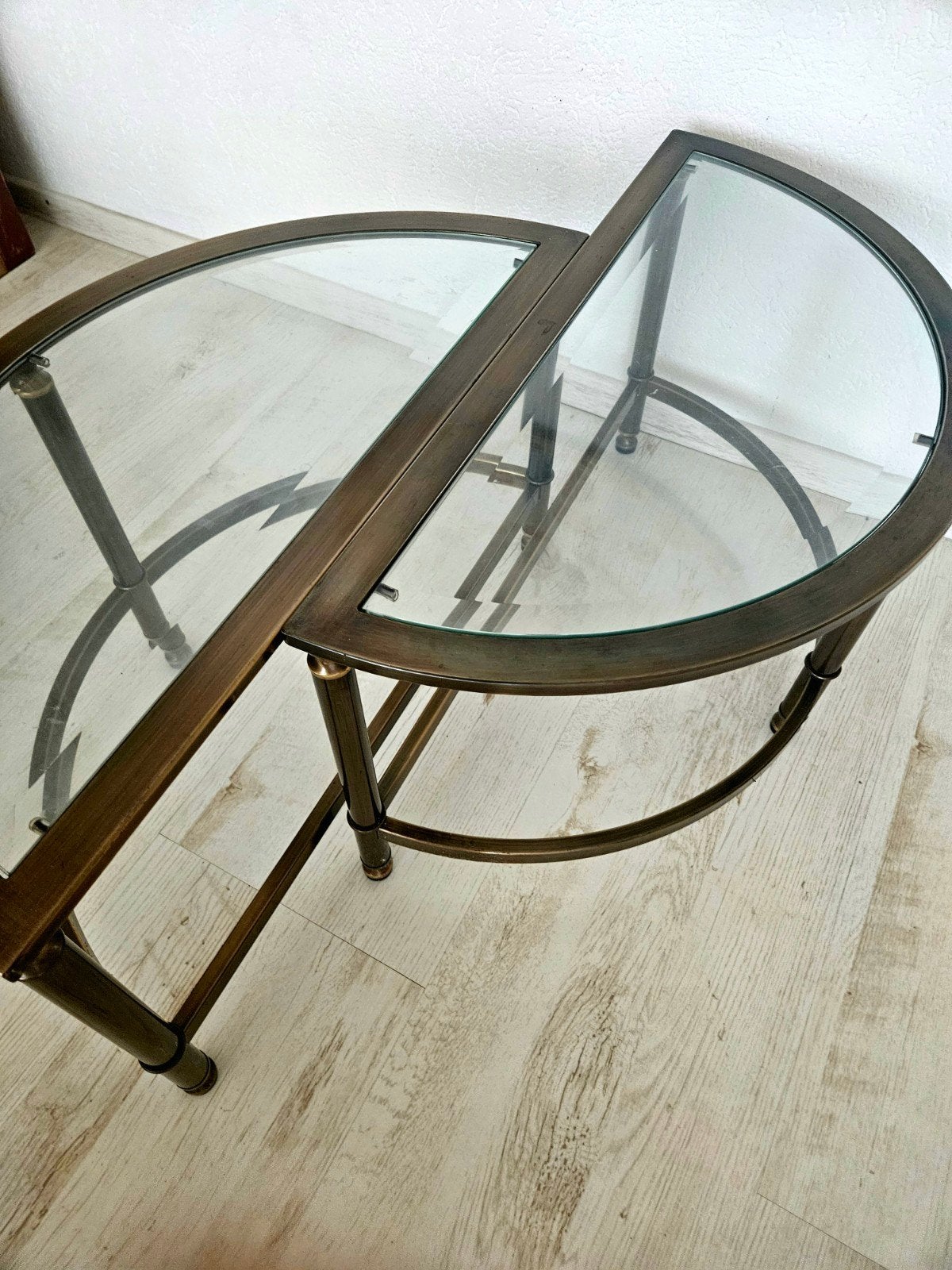 Bronzen Maison Jansen bijzet/salontafels, Huis en Inrichting, Tafels | Salontafels, Ophalen, 50 tot 100 cm, Rond, 50 tot 100 cm