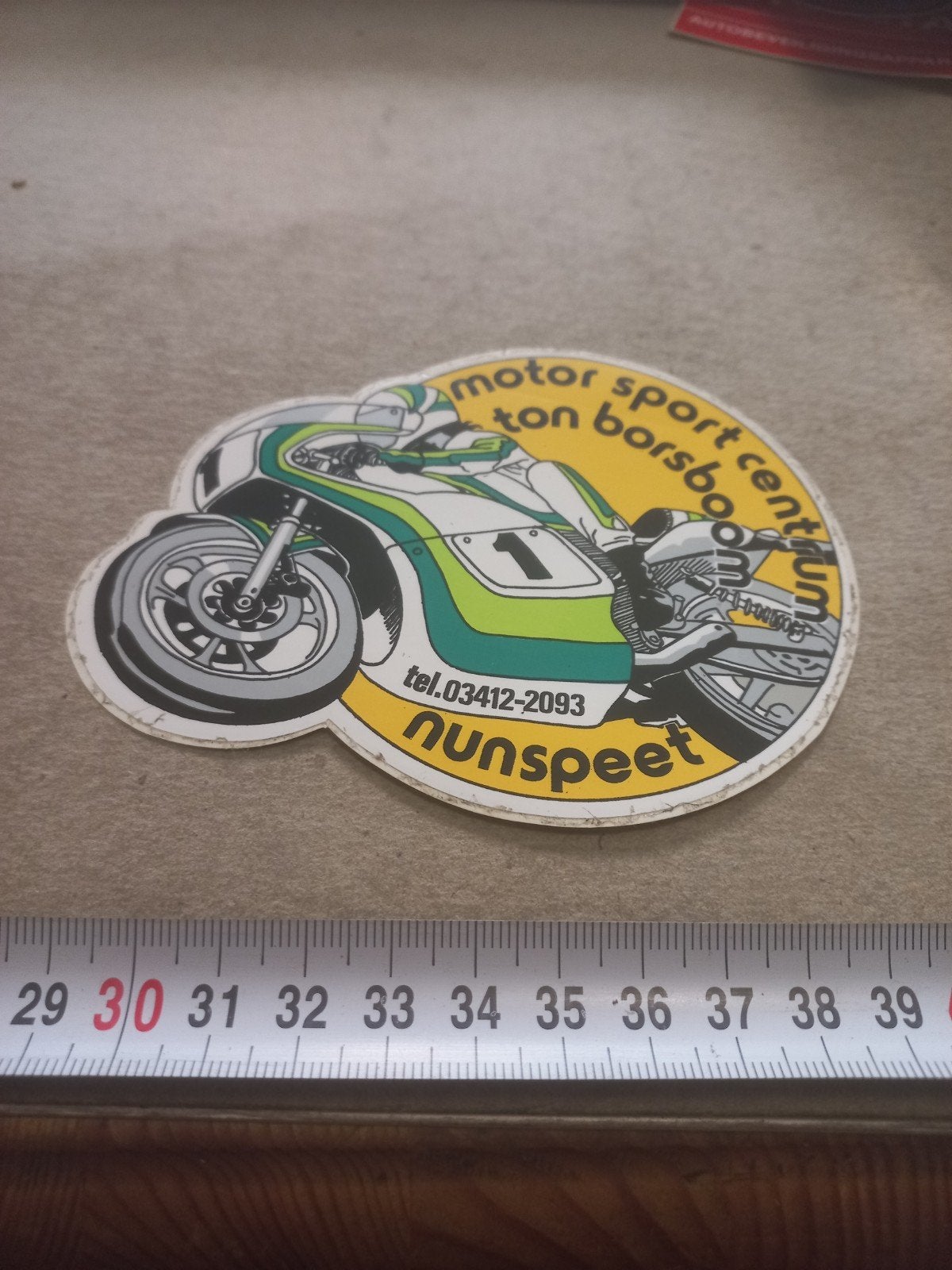 Vintage Motor Sport Centrum Ton Borsboom Nunspeet Sticker, Ophalen of Verzenden