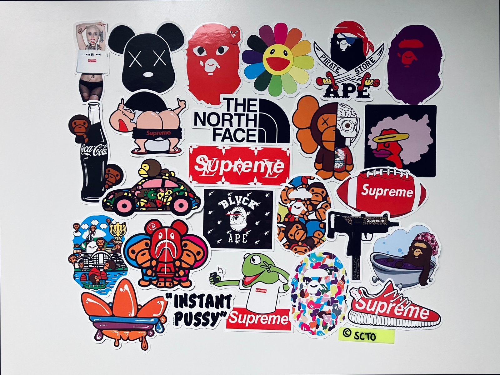 Stickers hypebeast Supreme Bape Murakami Milo The North Face, Ophalen of Verzenden, Nieuw, Overige typen