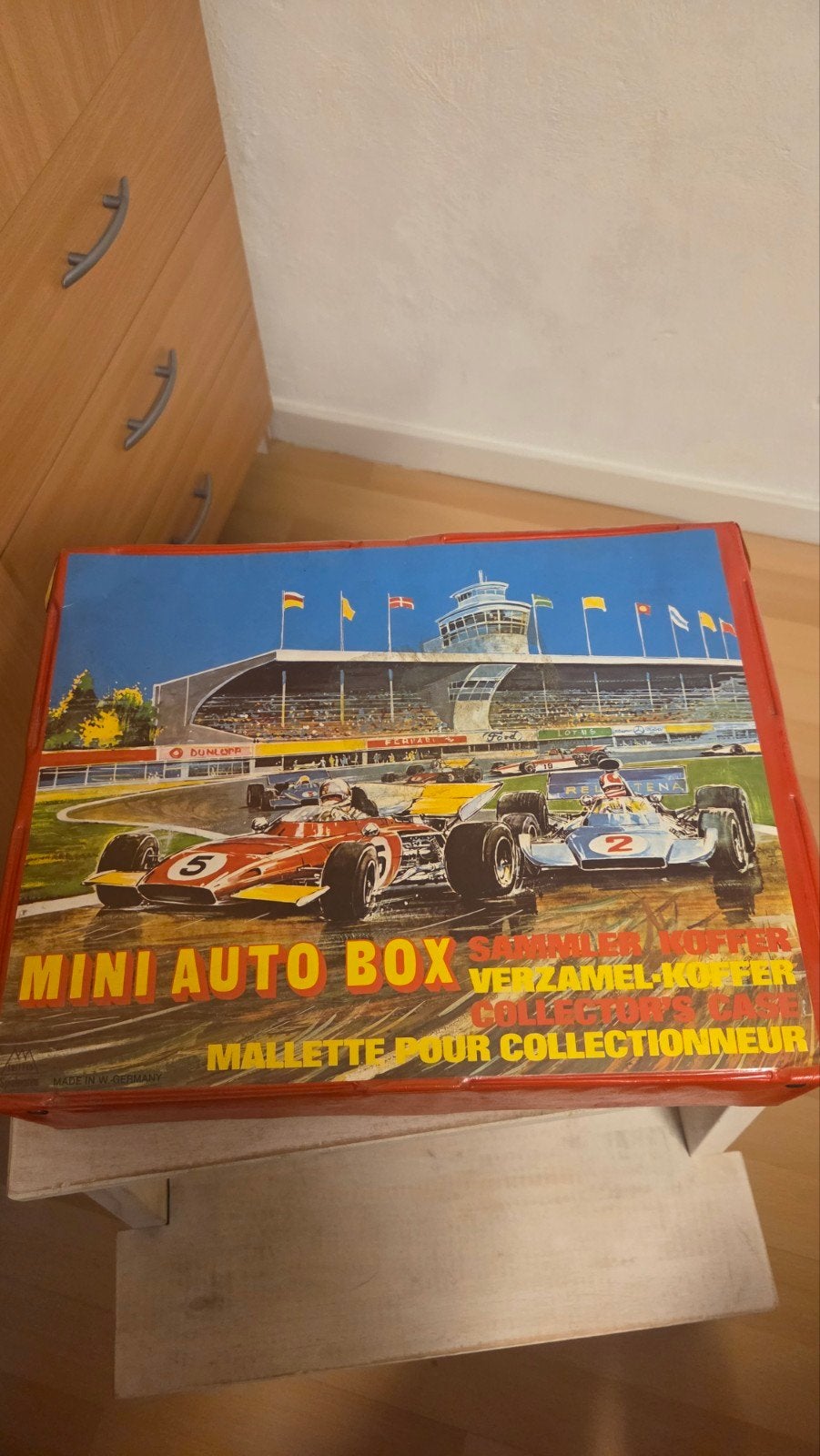 Vintage Mini Auto Box Verzamel-Koffer met Auto's, Overige merken, Gebruikt, 1:50 of kleiner, Auto