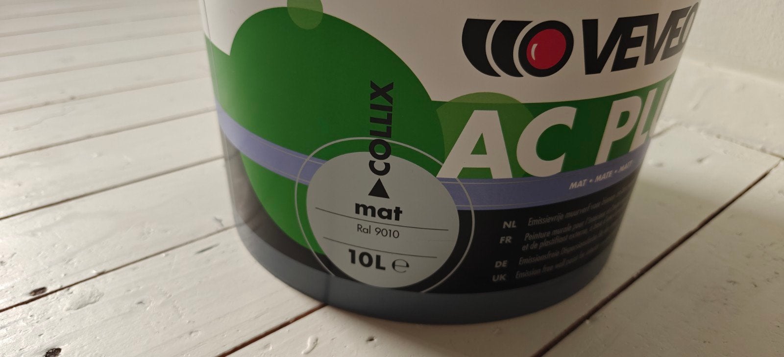 VEVEO AC PLUS Verf Mat RAL 9010 - 10L, Ophalen, 5 tot 10 liter, Wit, Nieuw