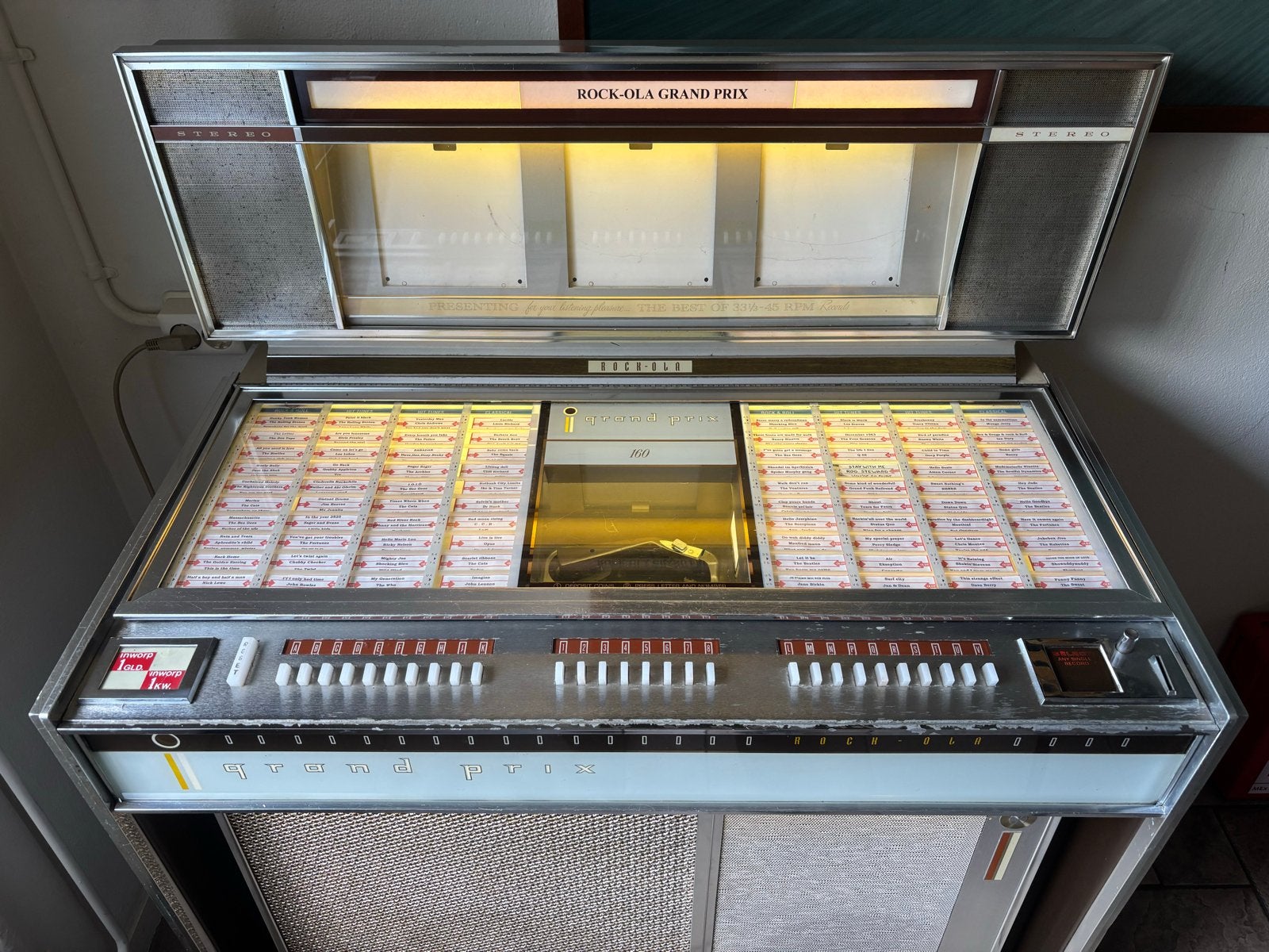 Rock-Ola Grand Prix Jukebox - Vintage Stereo Geluid, Ophalen of Verzenden, Gebruikt, 1960 tot 1970, Rock Ola