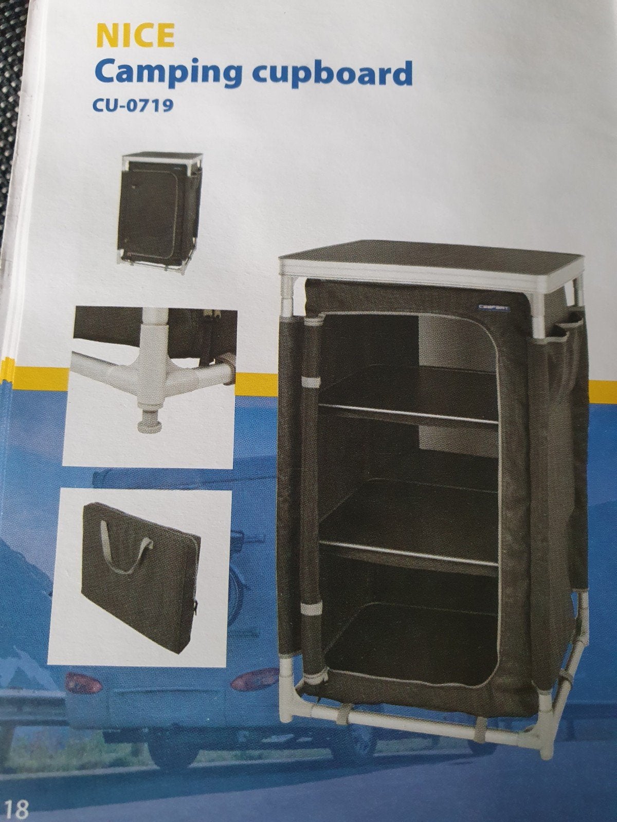 Campart campingkast met 3 planken en zijvakken, Ophalen, Zo goed als nieuw