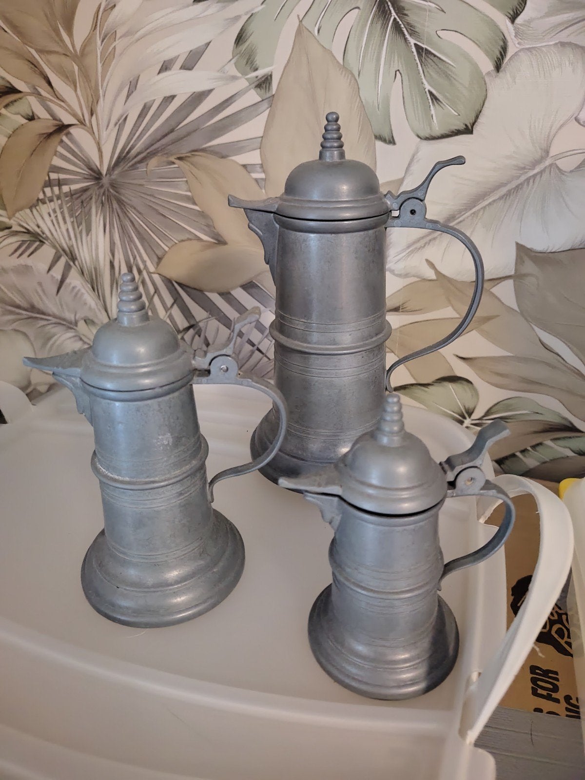 tinnen kannetjes, 3 stuks, Ophalen of Verzenden