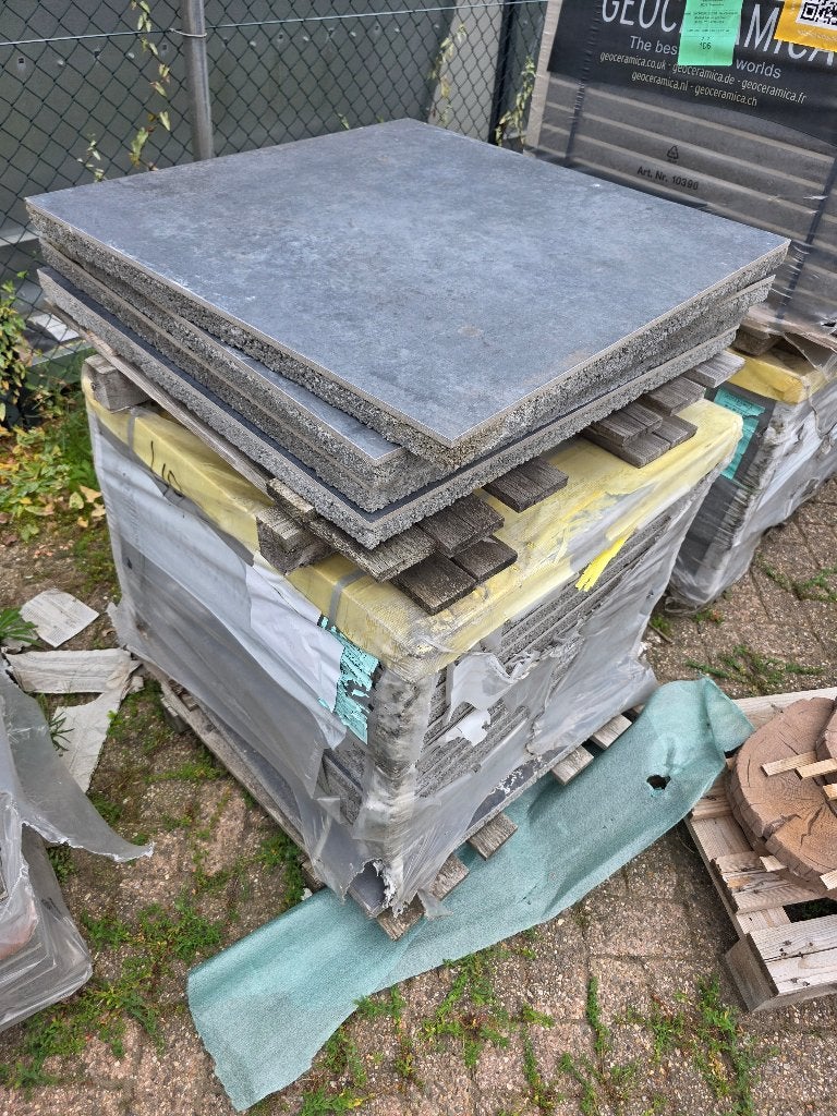 GeoCeramica Irony Industrial Dark 80x80x4 cm –  à 9,6 m², Keramiek, Nieuw, Terrastegels, 5 tot 10 m²