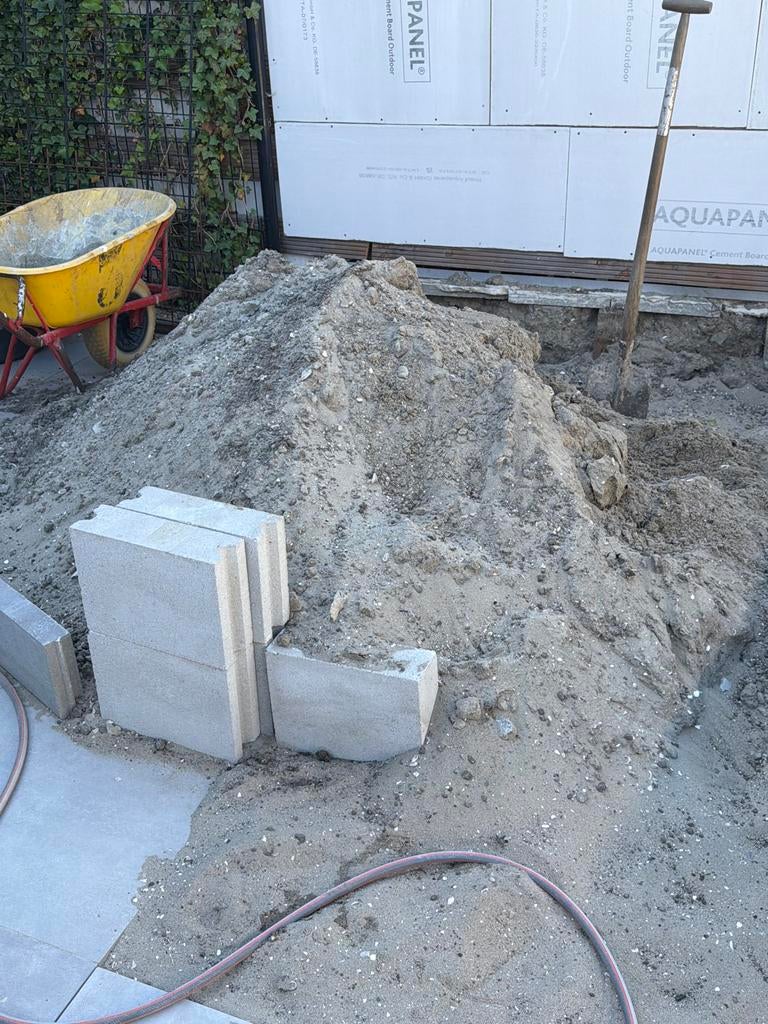 Zand voor ophogen., Ophalen, Gebruikt