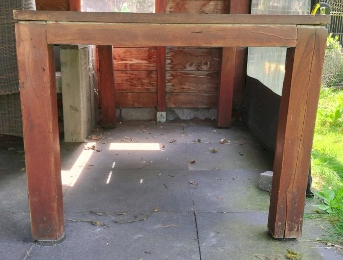 teak houten tuintafel 200*100 cm, Ophalen, Gebruikt, Rechthoekig, Teakhout