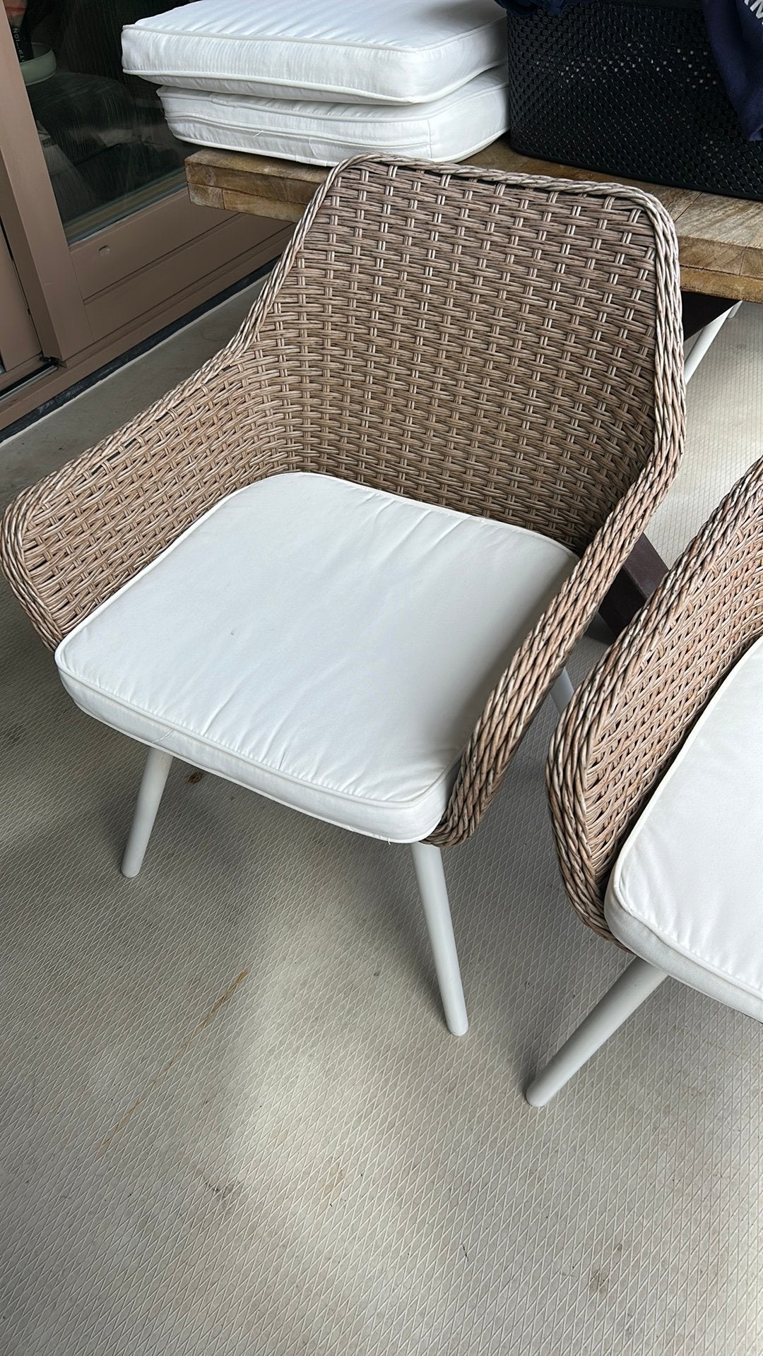 Wicker 4 x tuinstoelen. Per stuk 25 euro, Ophalen of Verzenden, Gebruikt, Wicker