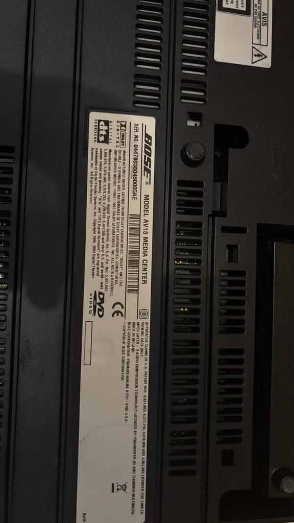 Bose AV18 Media Center DVD-speler, Ophalen of Verzenden, Zo goed als nieuw, Dvd-speler, Overige merken