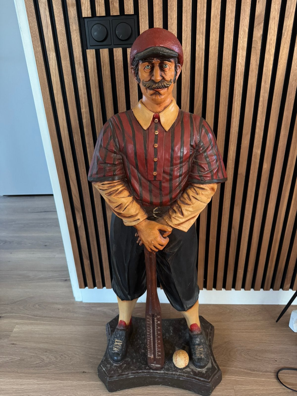 Groot Vintage Honkbal Beeld 110 cm – Baseball Speler, Verzamelen, Beelden en Beeldjes, Ophalen, Zo goed als nieuw
