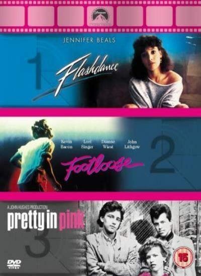 Flashdance, Footloose, Pretty In Pink - 3xDVD BOX - Jaren 80, Gebruikt, Alle leeftijden, Drama, Ophalen of Verzenden