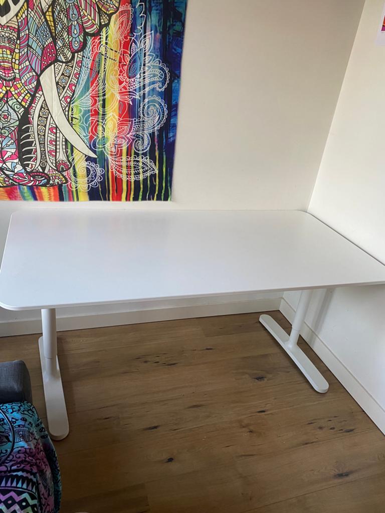 Sitting White desk, 160x80 cm, costum height, Huis en Inrichting, Bureaus, Ophalen, Zo goed als nieuw