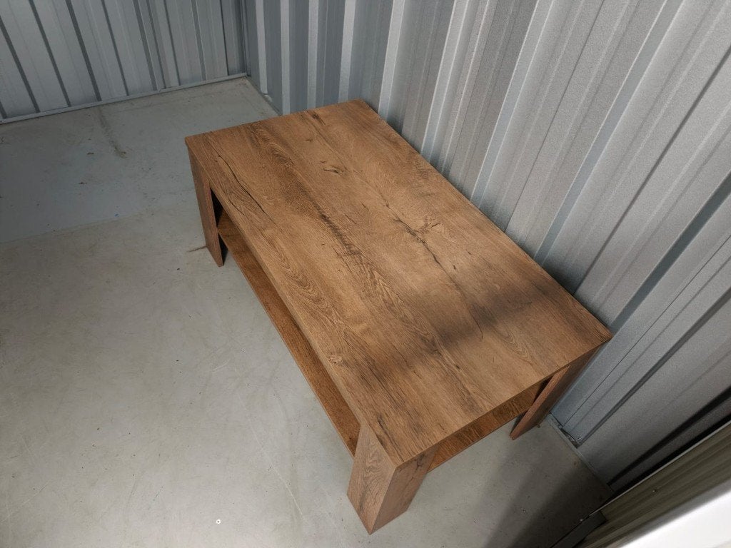 Salon tafel donker eikenhout, Huis en Inrichting, Ophalen, 100 tot 150 cm, Eikenhout, 50 tot 100 cm