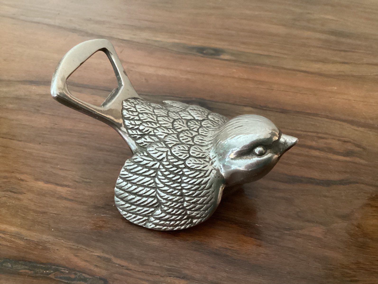 Verzilverde Flessenopener. Model: Huismus.1960., Ophalen of Verzenden, Zo goed als nieuw, Zilver, Overige materialen