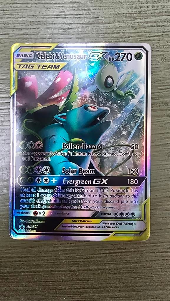 Celebi & Venusaur-GX Sm167 pokemon, Hobby en Vrije tijd, Verzamelkaartspellen | Pokémon, Ophalen of Verzenden, Zo goed als nieuw