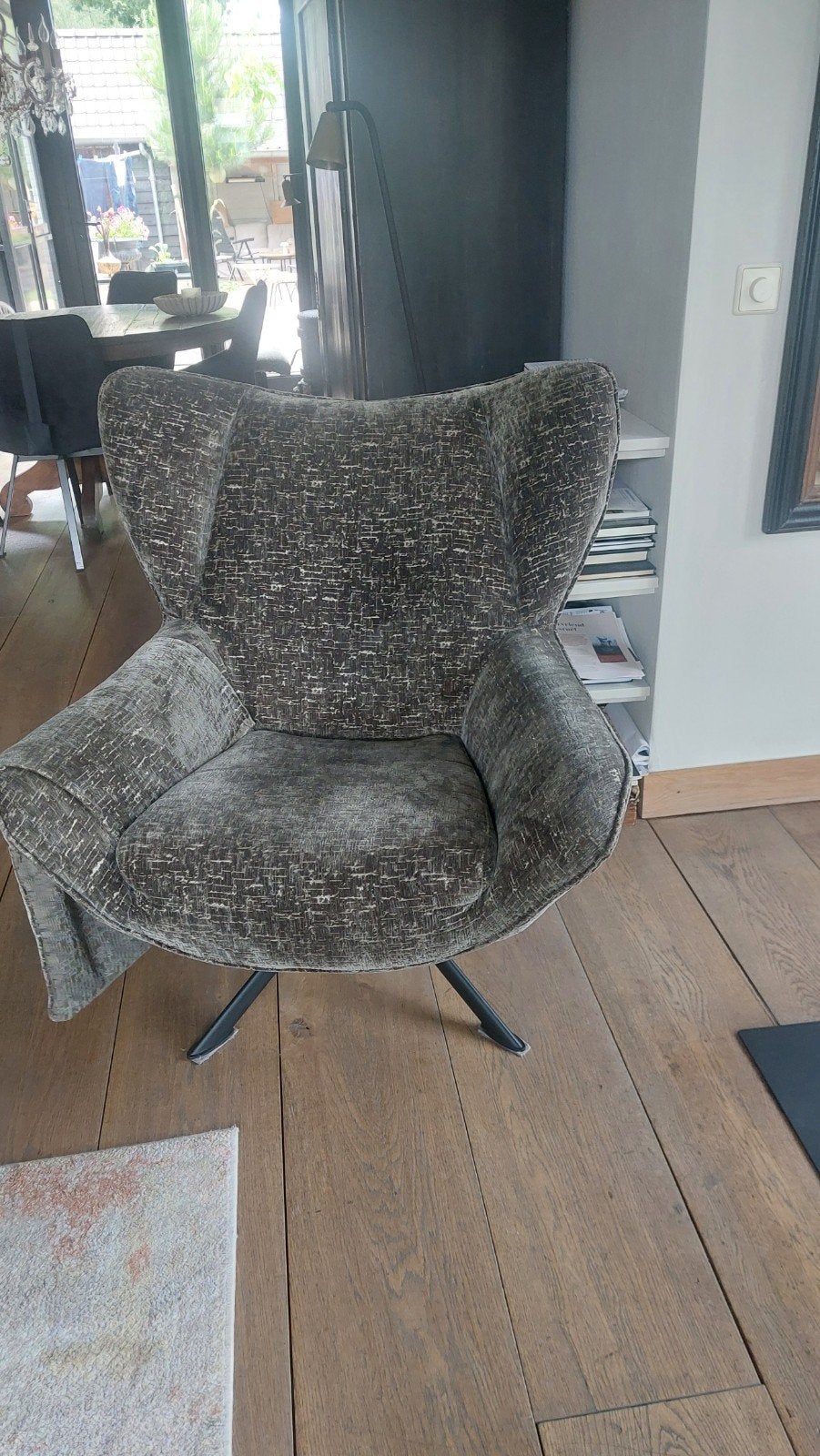 Draai fauteuil, Minder dan 75 cm, Ophalen of Verzenden, Zo goed als nieuw, Stof