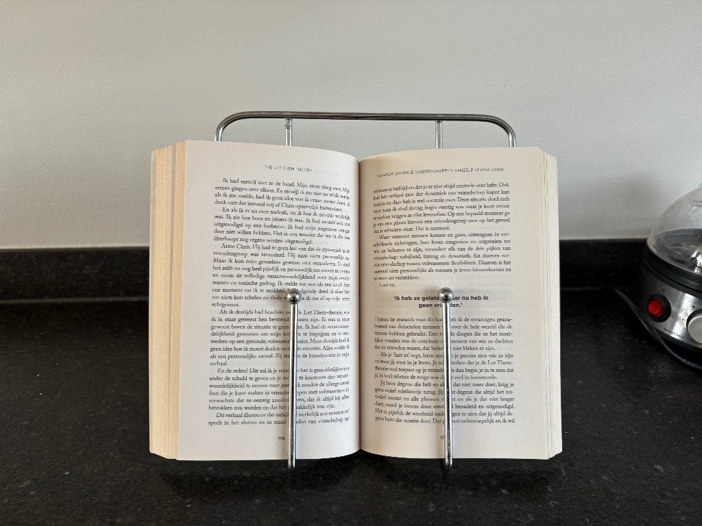 Kookboekhouder, Huis en Inrichting, Keuken | Keukenbenodigdheden, Ophalen of Verzenden, Zo goed als nieuw, Metaal, Zilver