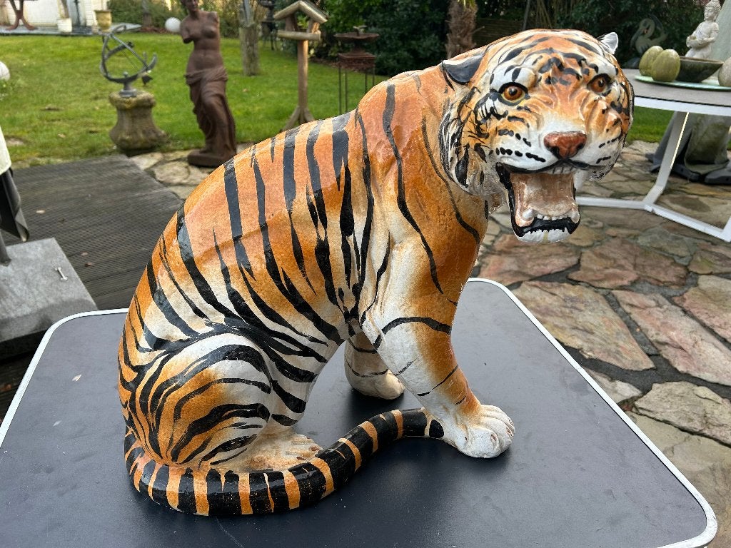 Stenen/Porseleinen beeld Tijger, 50 hoog, Ophalen, Nieuw, Dier