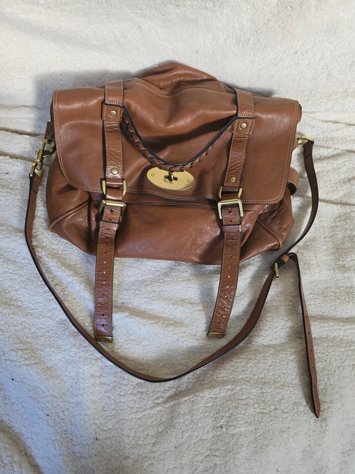 Mulberry Alexa Leren Schoudertas Bruin, Ophalen of Verzenden, Gebruikt, Bruin, Schoudertasje